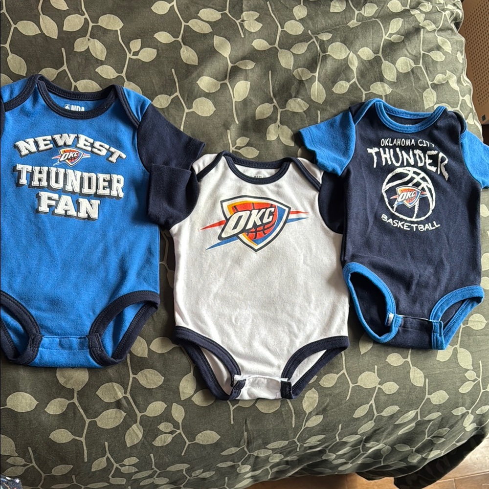 For your little OKC Thunder fan! One Piece Set of 3 onesies - New NBA brand